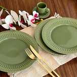 Conjunto de 6 pratos rasos - verde