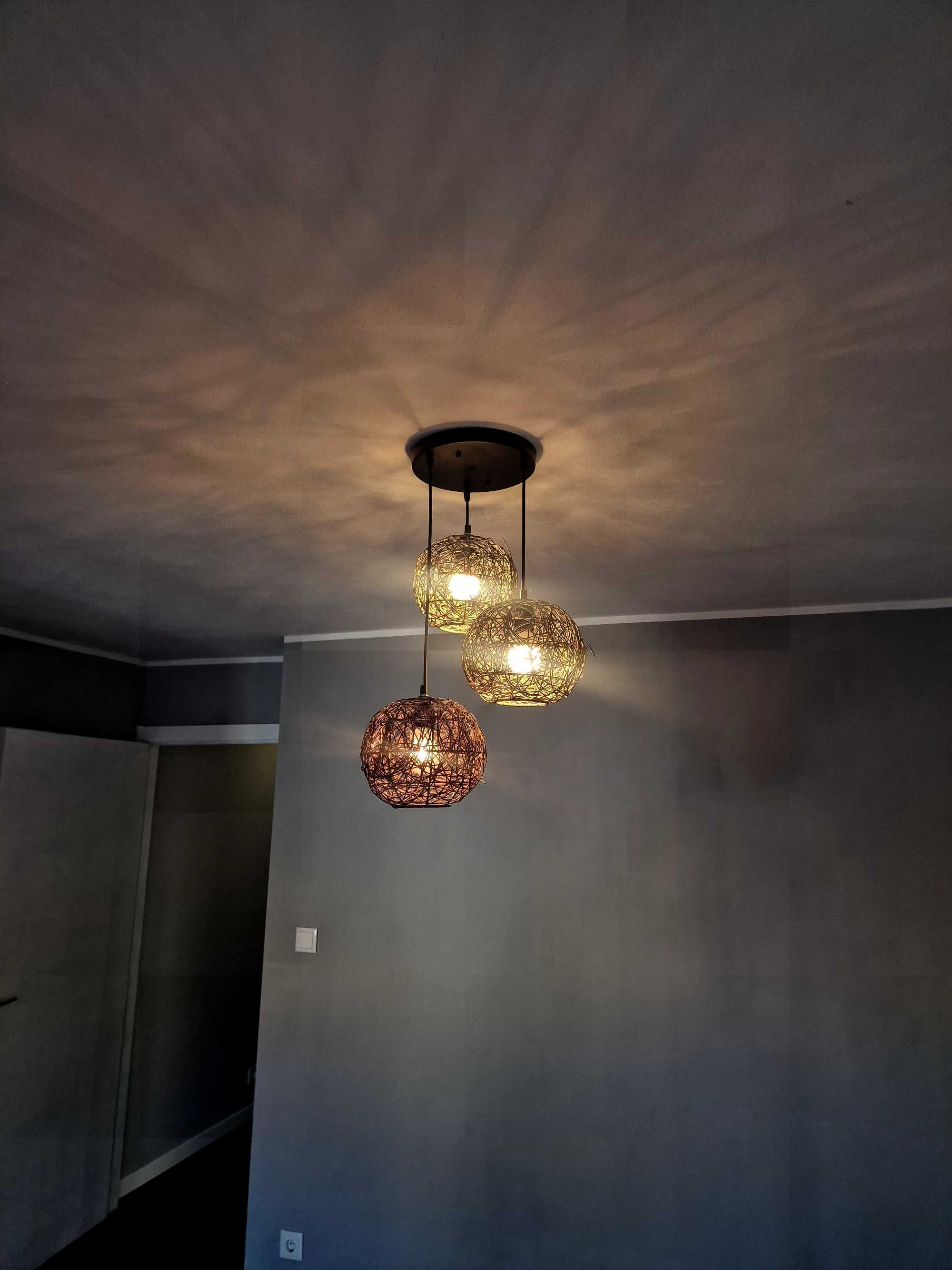 Candeeiro de teto suspenso RATTAN CASTANHO