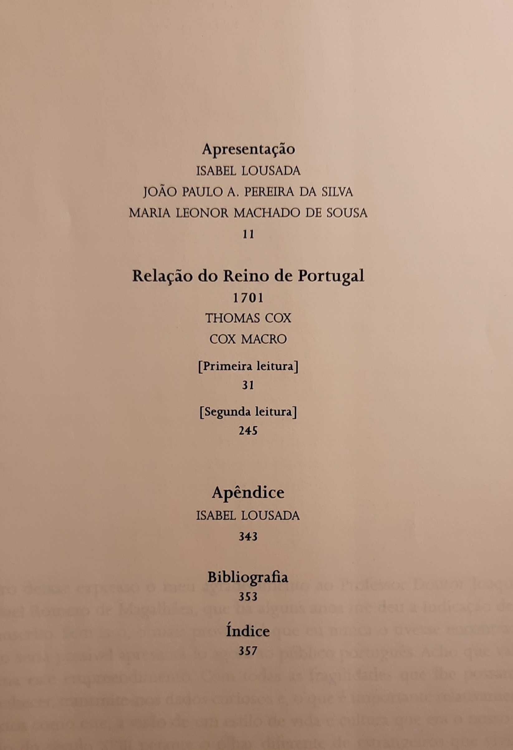 Livro - Relação do Reino de Portugal 1701