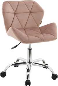Krzesło obrotowe pudrowy róż nowoczesne