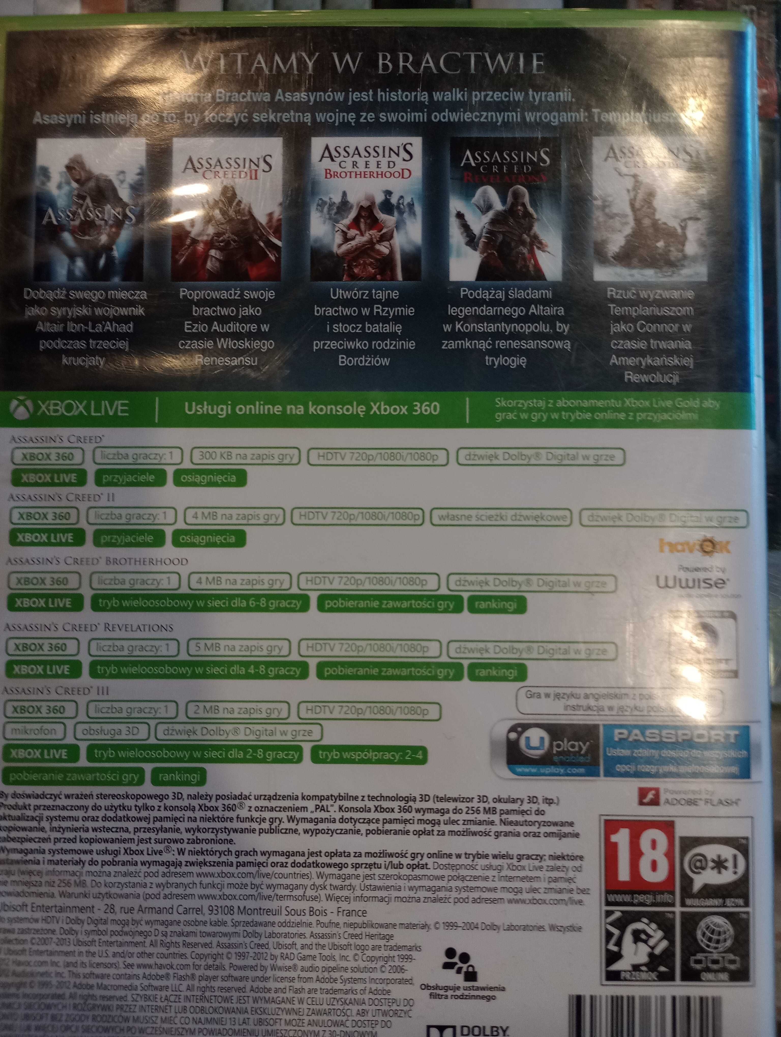 Xbox 360 Assassin's Creed Heritage Collection Xbox 360