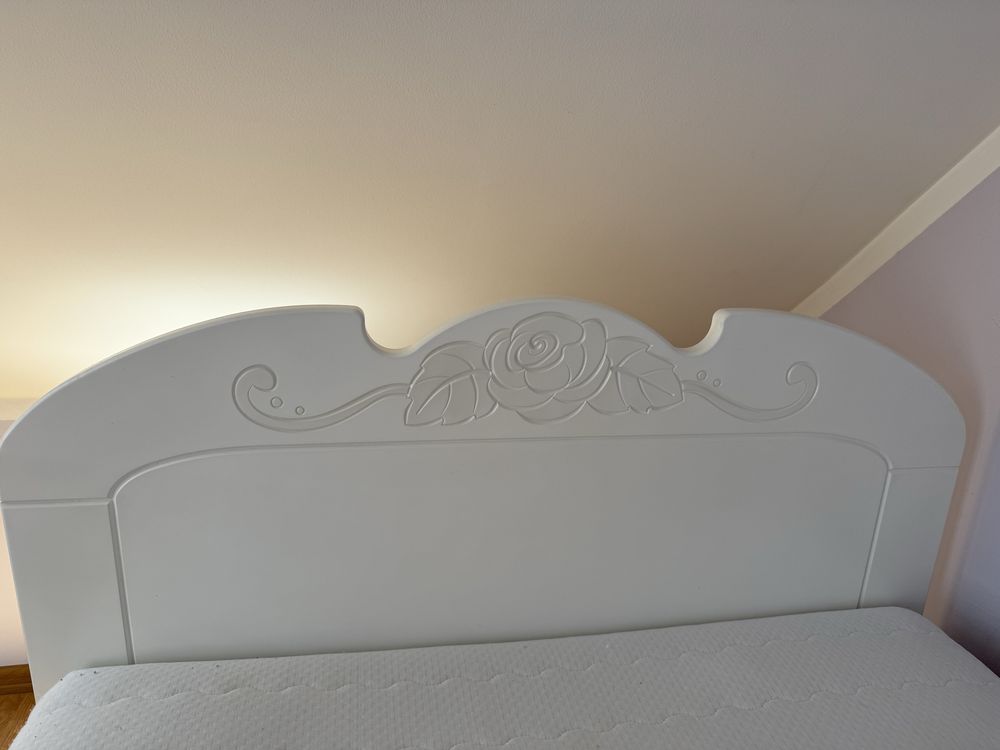MEBLIK ŁÓŻKO BIANCO FIORI 90x190 (+materac gratis)
