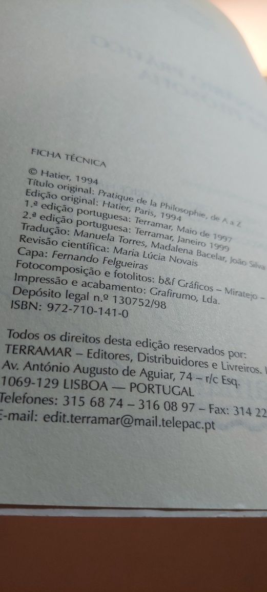 Dicionário Prático de Filosofia (Terramar, 1999)