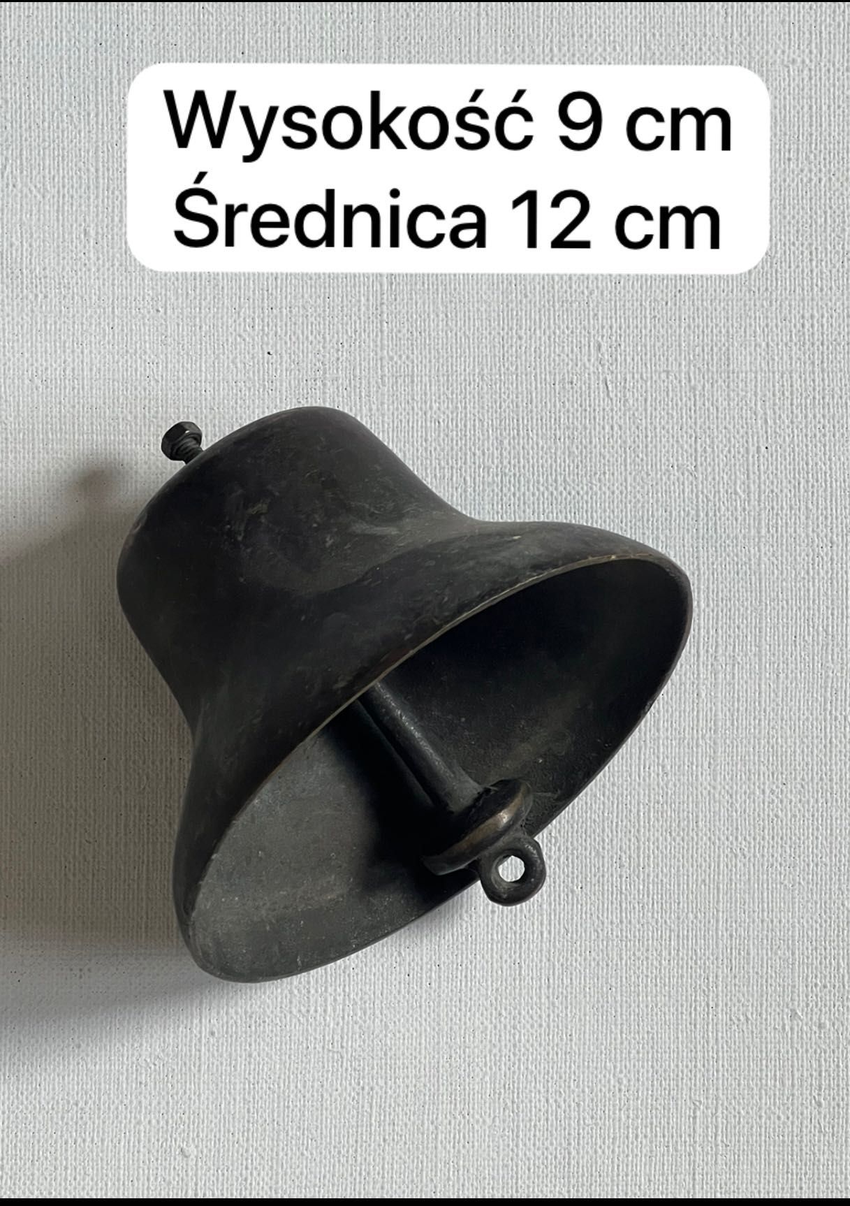 Stary dzwon brąz 10 cm