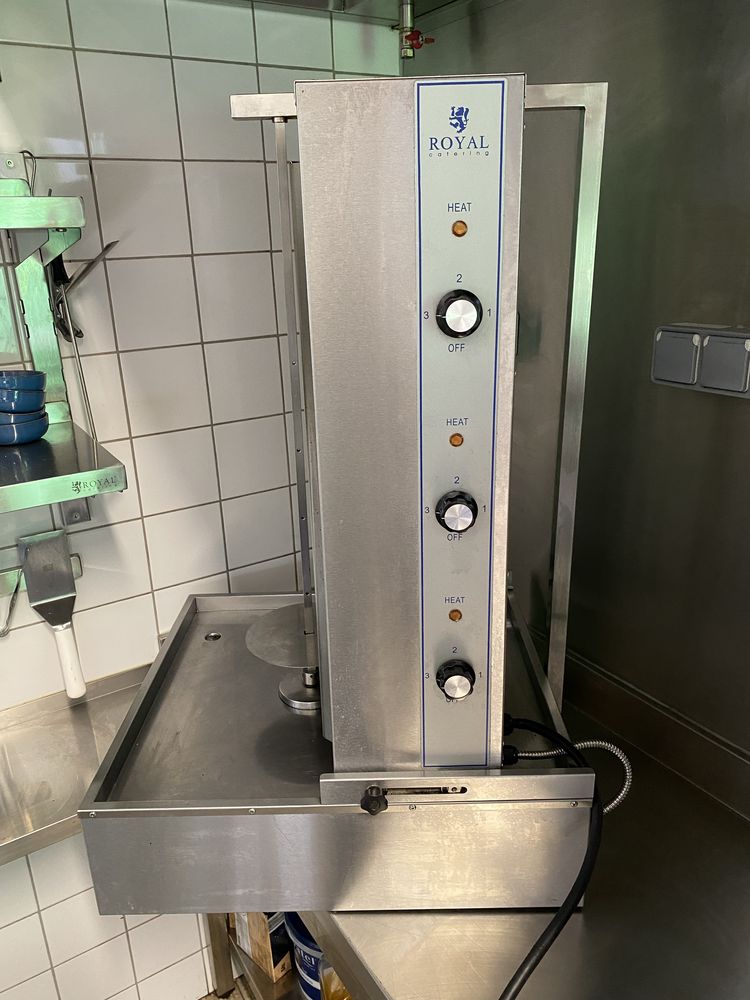 Maquina grelador kebab shawarma trifasico + faca electrica