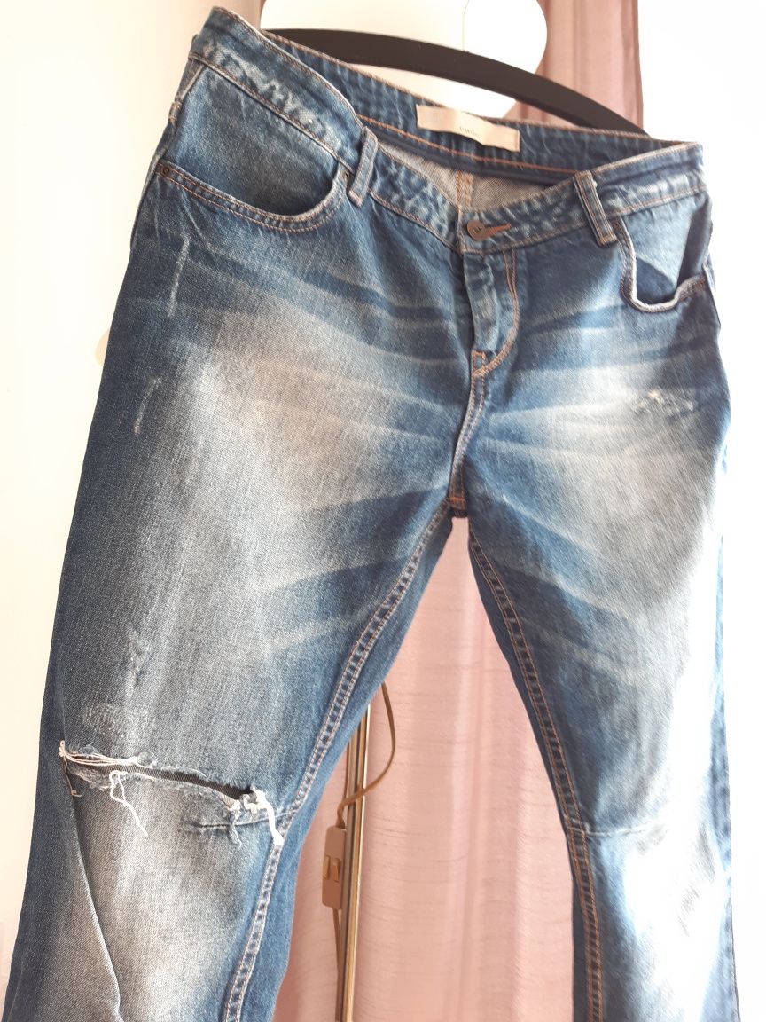 NEXT jak nowe wycierane jeansy damskie dziury L 40