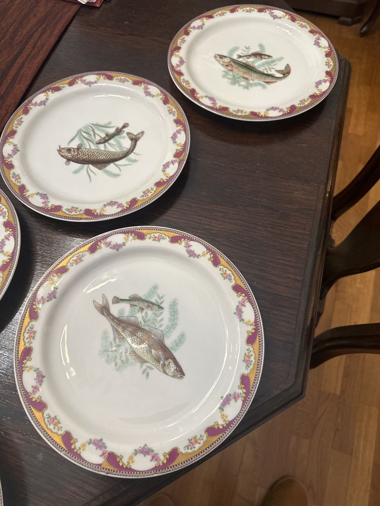 Pratos limoges com peixes