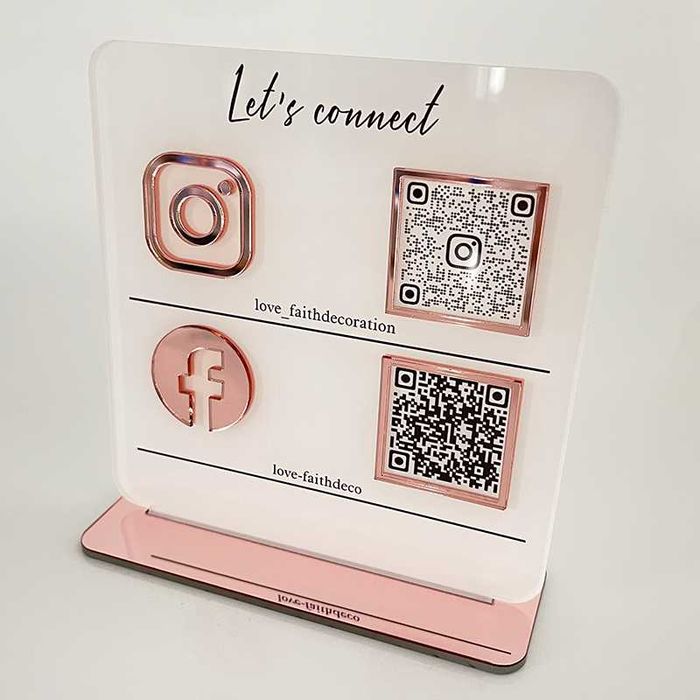 Placa em acrílico com Código QR Personalizado - Envio Grátis