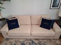 Kivik, sofa nierozkładana, IKEA, łóżko, 3 osobowa, beżowa sofa,