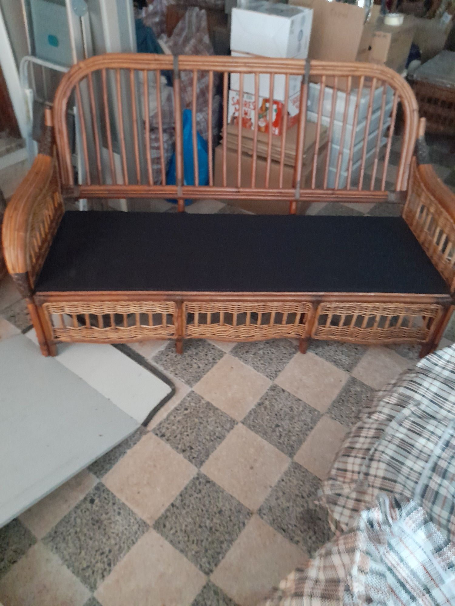 Conjunto de sofás/mesa em bambú
