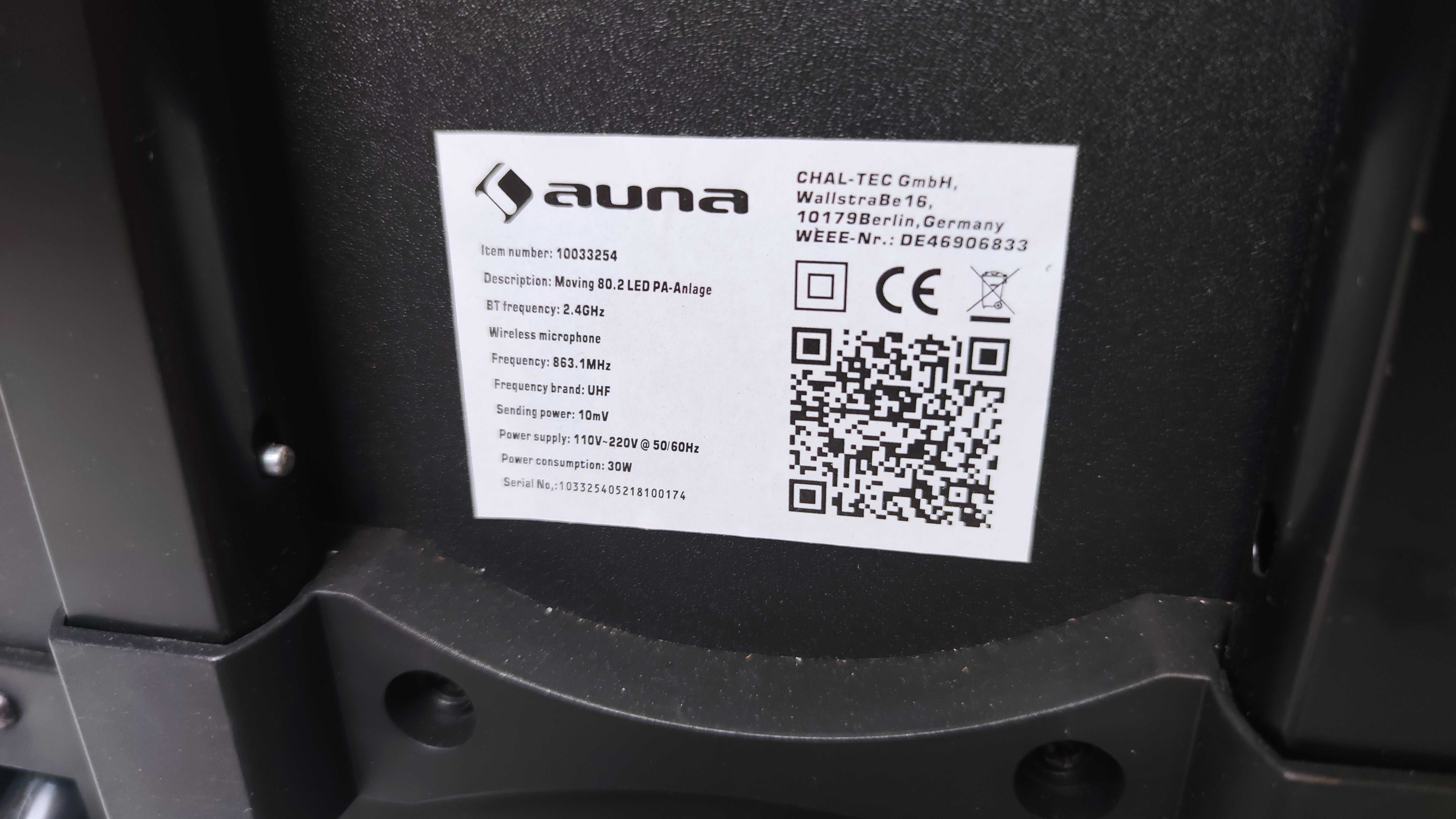 Głośnik przenośny Auna Moving 80.2 LED