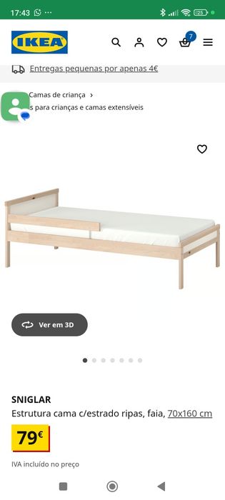 Cama criança marcas de uso com colchão