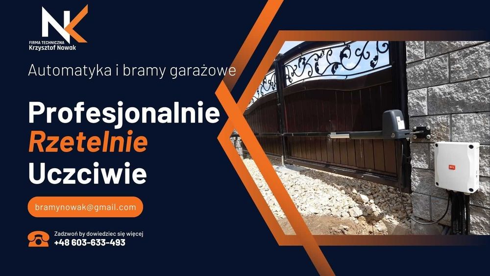 Napęd bramy przesuwnej ROGER do 500kg BM30/400/F silnik bezszczotkowy