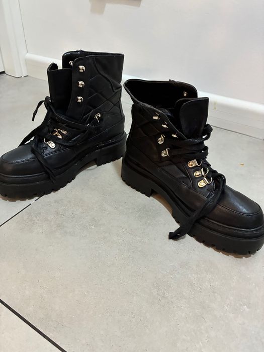 Pikowane sztyblety czarne 37 Retro