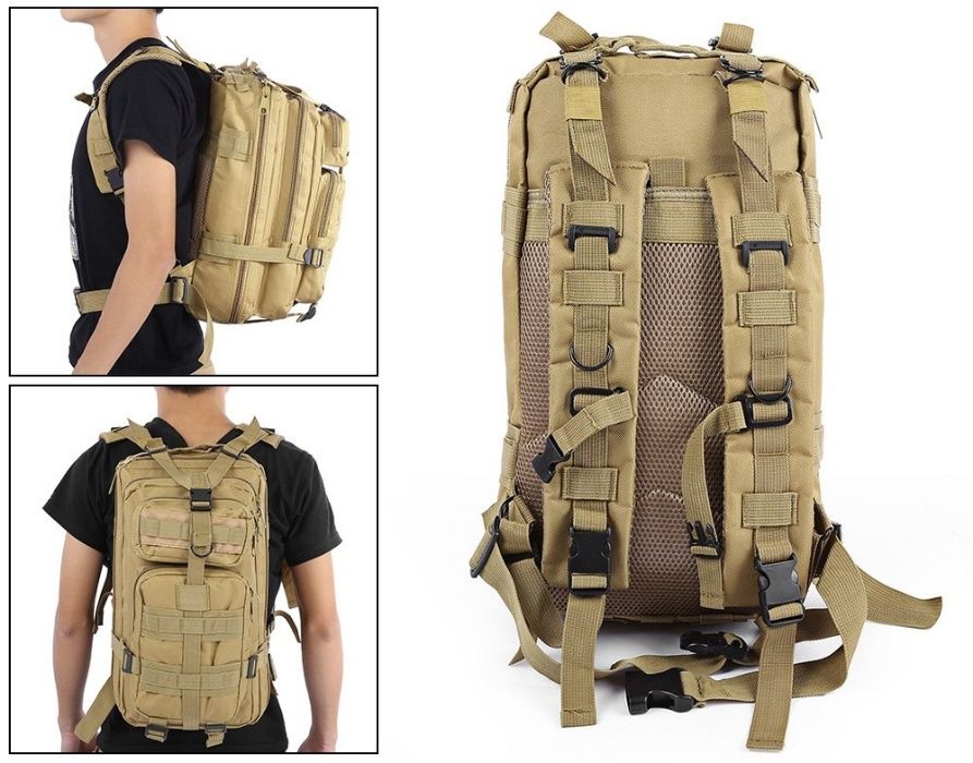 Mochila Militar 30l - Tactical Backpack - Preto - ARTIGO NOVO