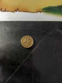 Монета номиналом 10 копеек 1992 года