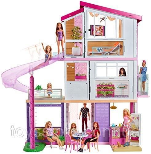 Дом мечты барби домик c горкой лифтом бассейном Barbie fhy73 gnh53