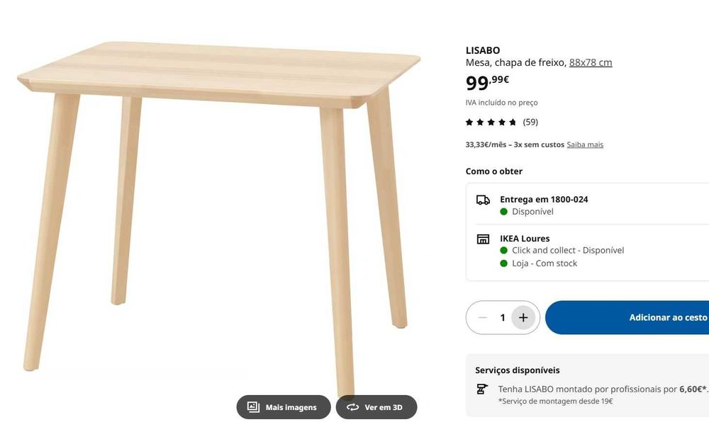 Mesa IKEA madeira maciça