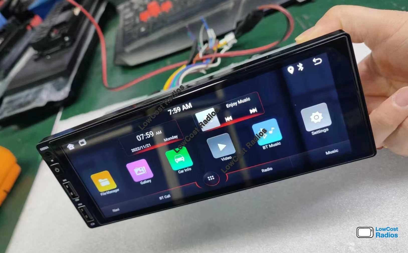 Rádio 1 DIN GPS ANDROID 15 - 6.9 POLEGADAS • Mãos livres • USB  • 1DIN