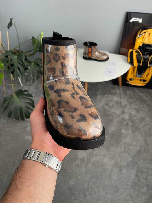 Женские сапоги UGG Classic Clear Mini Boot Leopard 36-41 Натур Овчина!