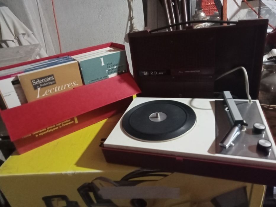 Curso de francês com gira discos