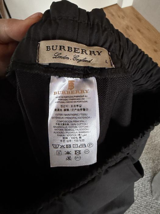 Burberry spodnie czarne dresy meskie rozmiar L