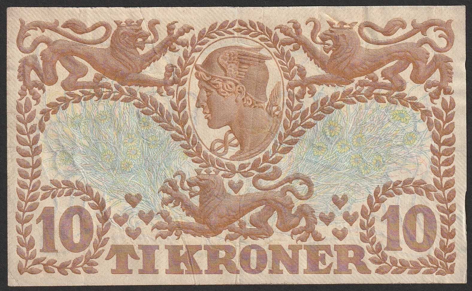 Dania 10 koron 1943 - seria U