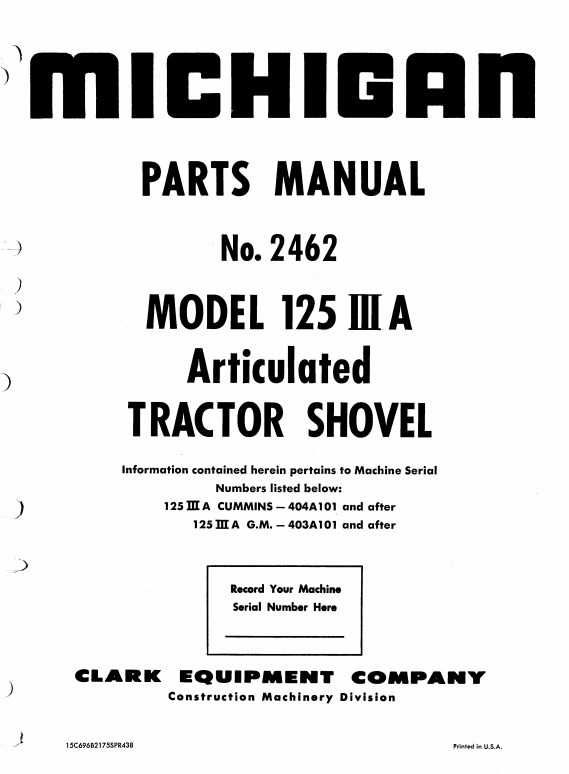 Katalog części Clark Michigan 125 III A