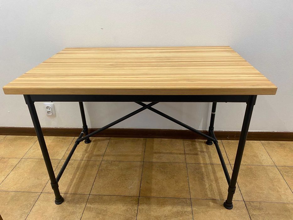 Stół 2w1 z Litej Sosny 110x70, Zadbane, Regulowane Wzmocnienia, Loft