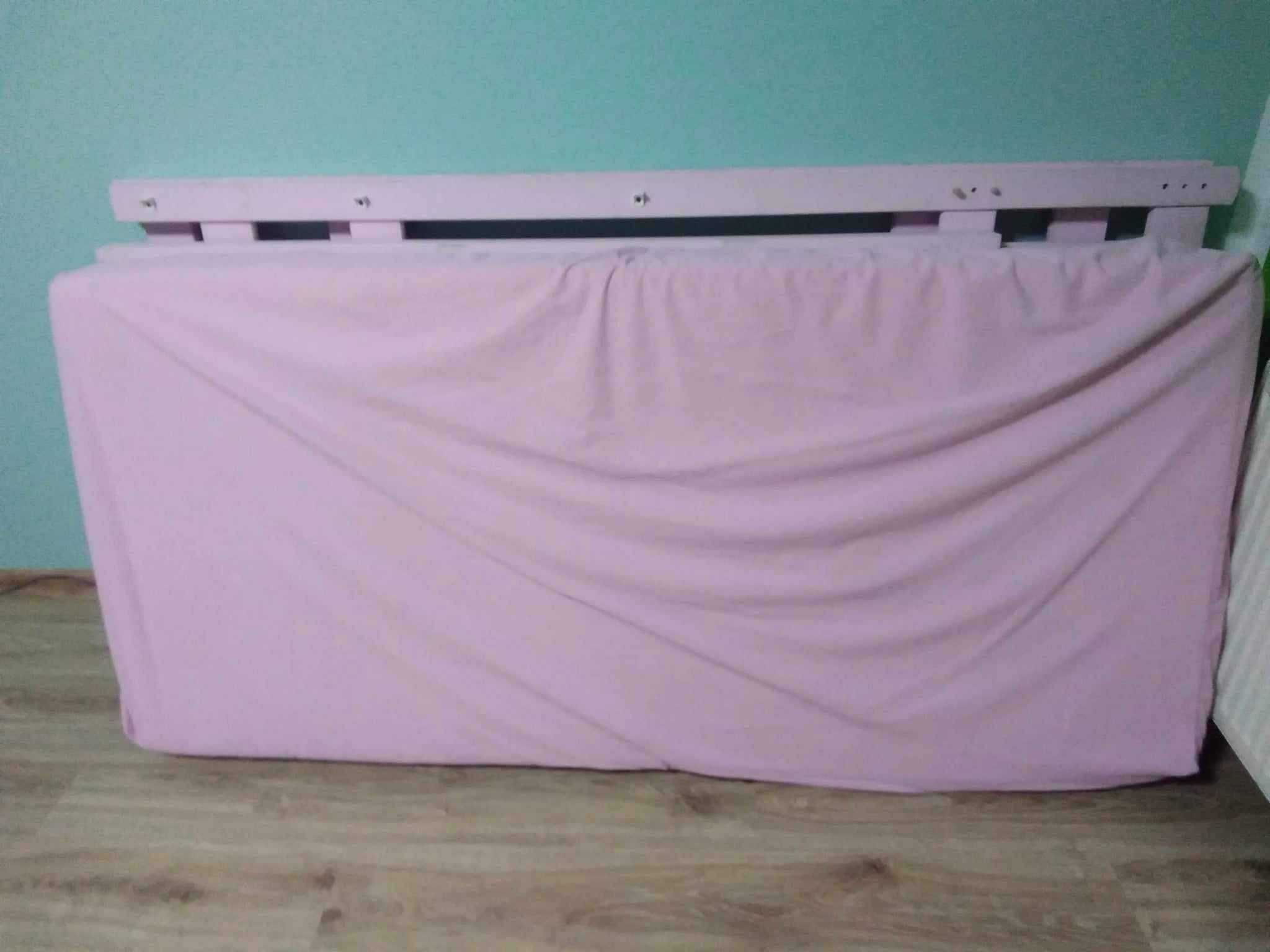 Łóżko piętrowe różowe 190x200 z materacem