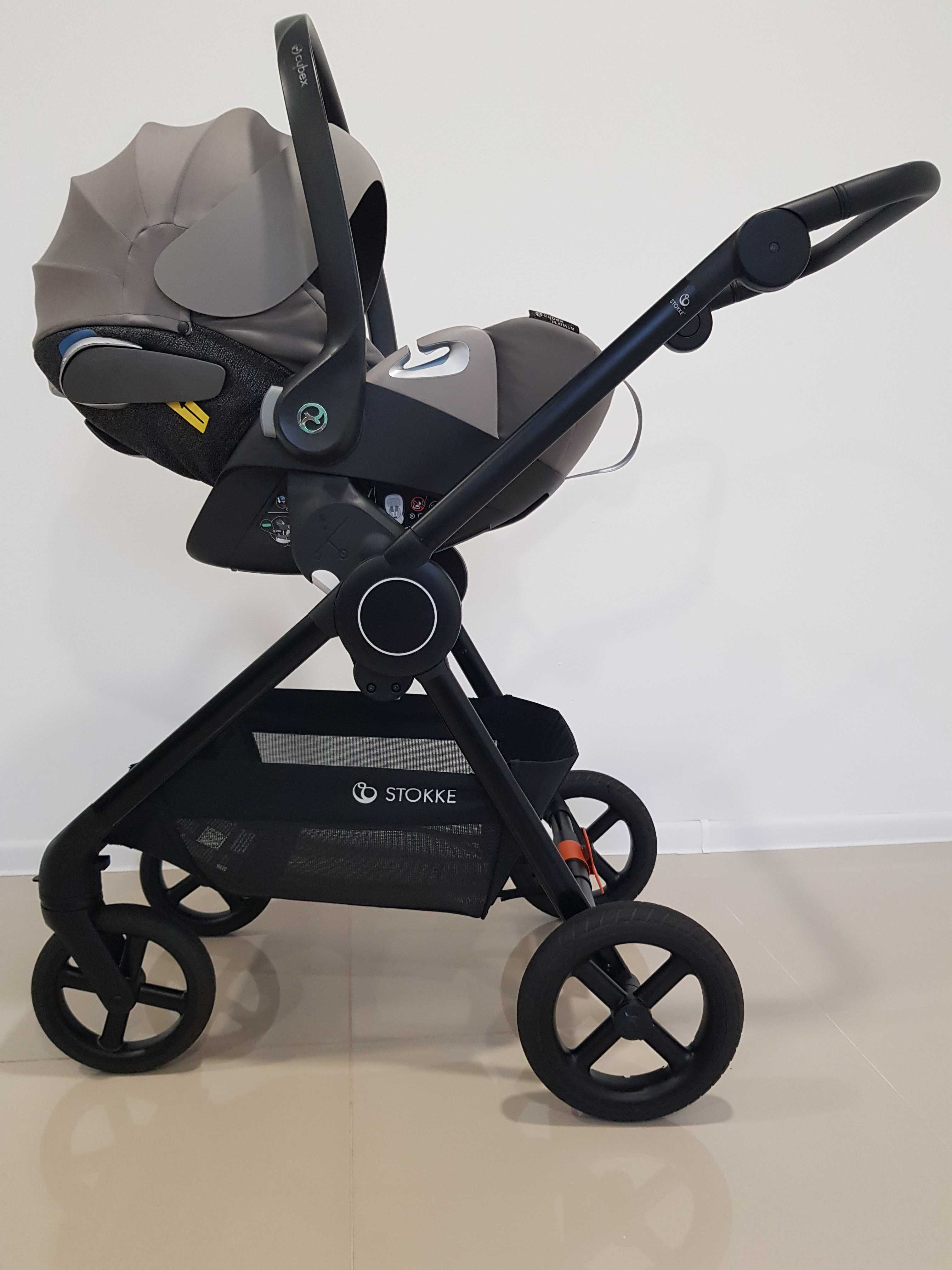 Lekki wózek Stokke Beat 3w1 z rozkładanym fotelikiem Cybex