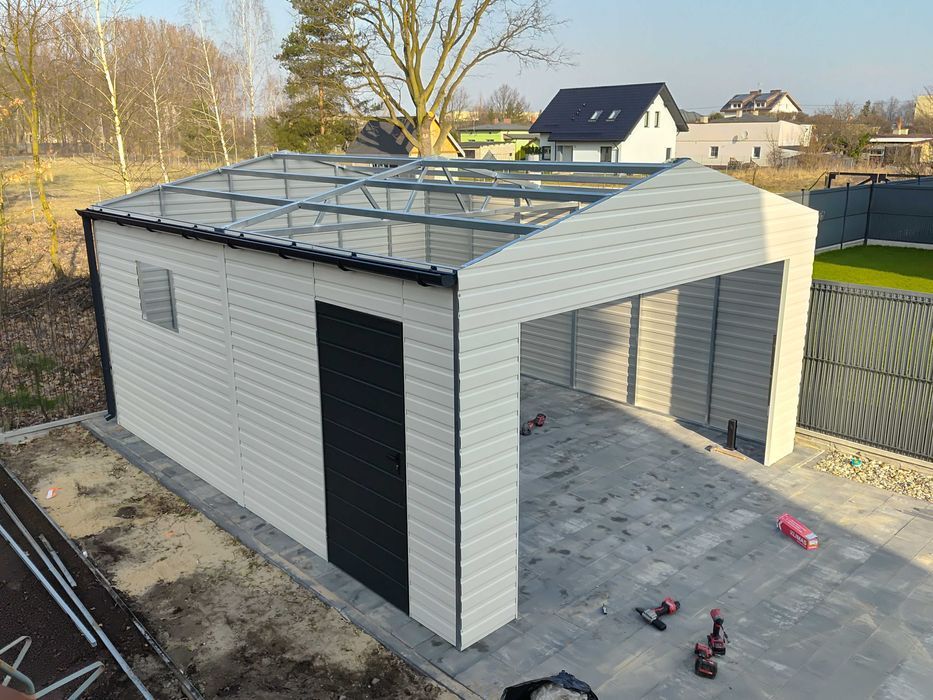 Solidny Garaż Blaszany 5x6m Brama segmentowa Transport montaż GRATIS!