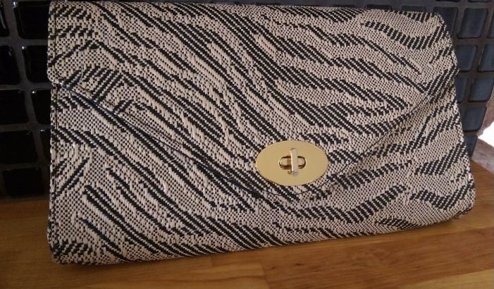 Słomiana kopertówka pleciona H&M lato wesele