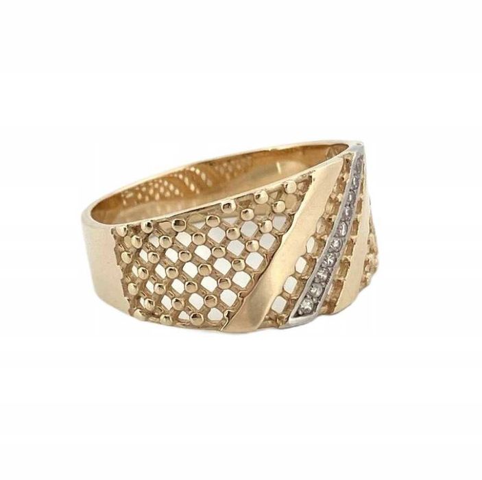 Elegancki Złoty Pierścionek ZŁOTO p.585 r.18 CUDO