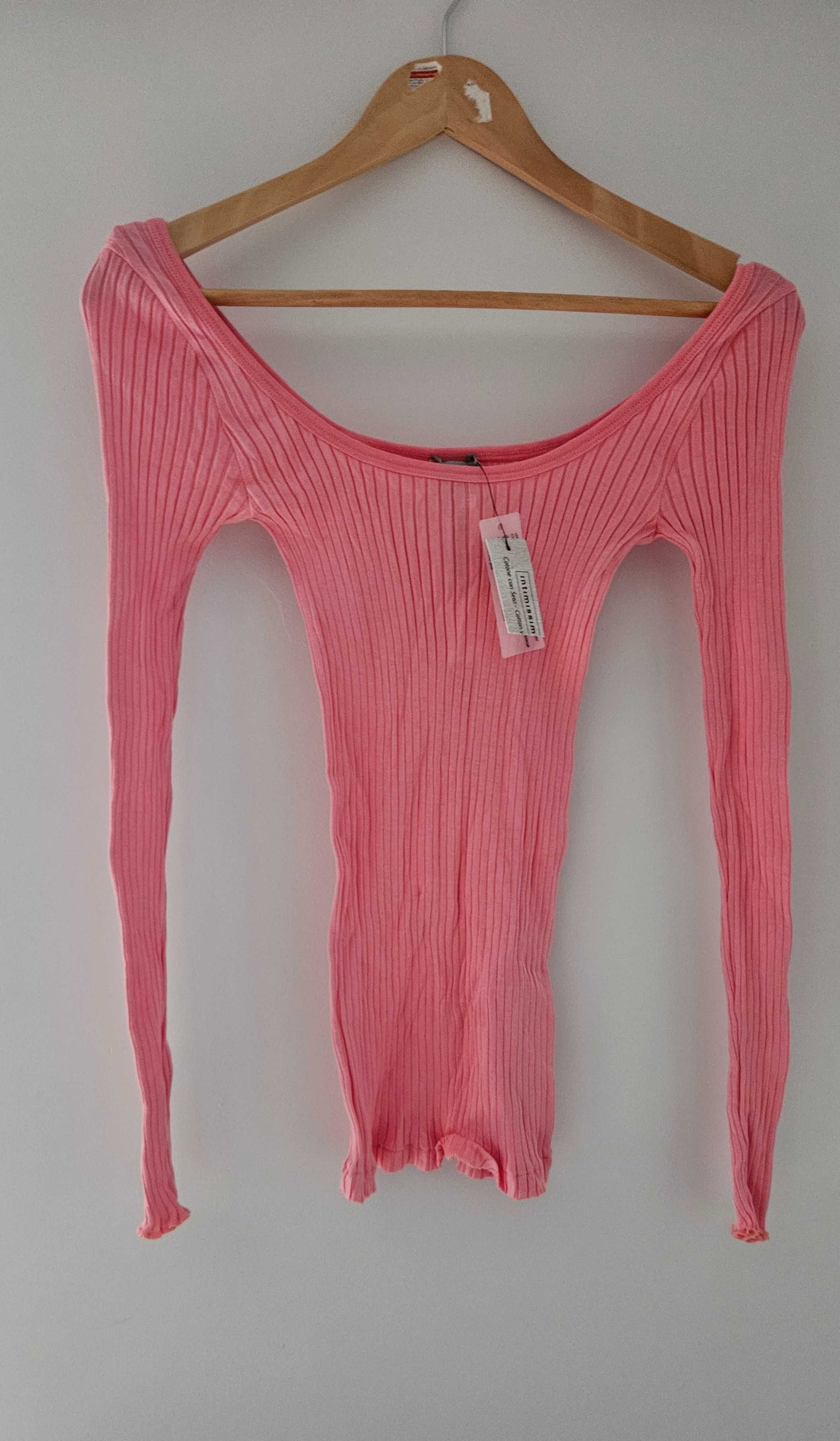 INTIMISSIMI bluzka JEDWAB BAWEŁNA dekolt serek S/36