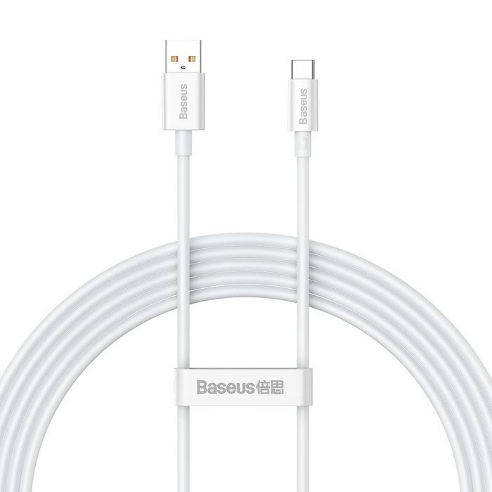 Baseus kabel do szybkiego ładowania USB-A - USB-C 100W 2m biały