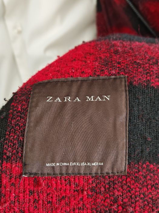 Пальто Zara красное мужское XL Дафлкот 52-54 осень-весна винтаж