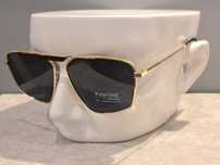 BALENCIAGA męskie złote nowe okulary przeciwsłoneczne logo polaryzacją