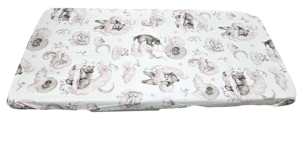 Prześcieradło do dostawki 52x83, 50x83 CHICCO, lionelo, miś róż