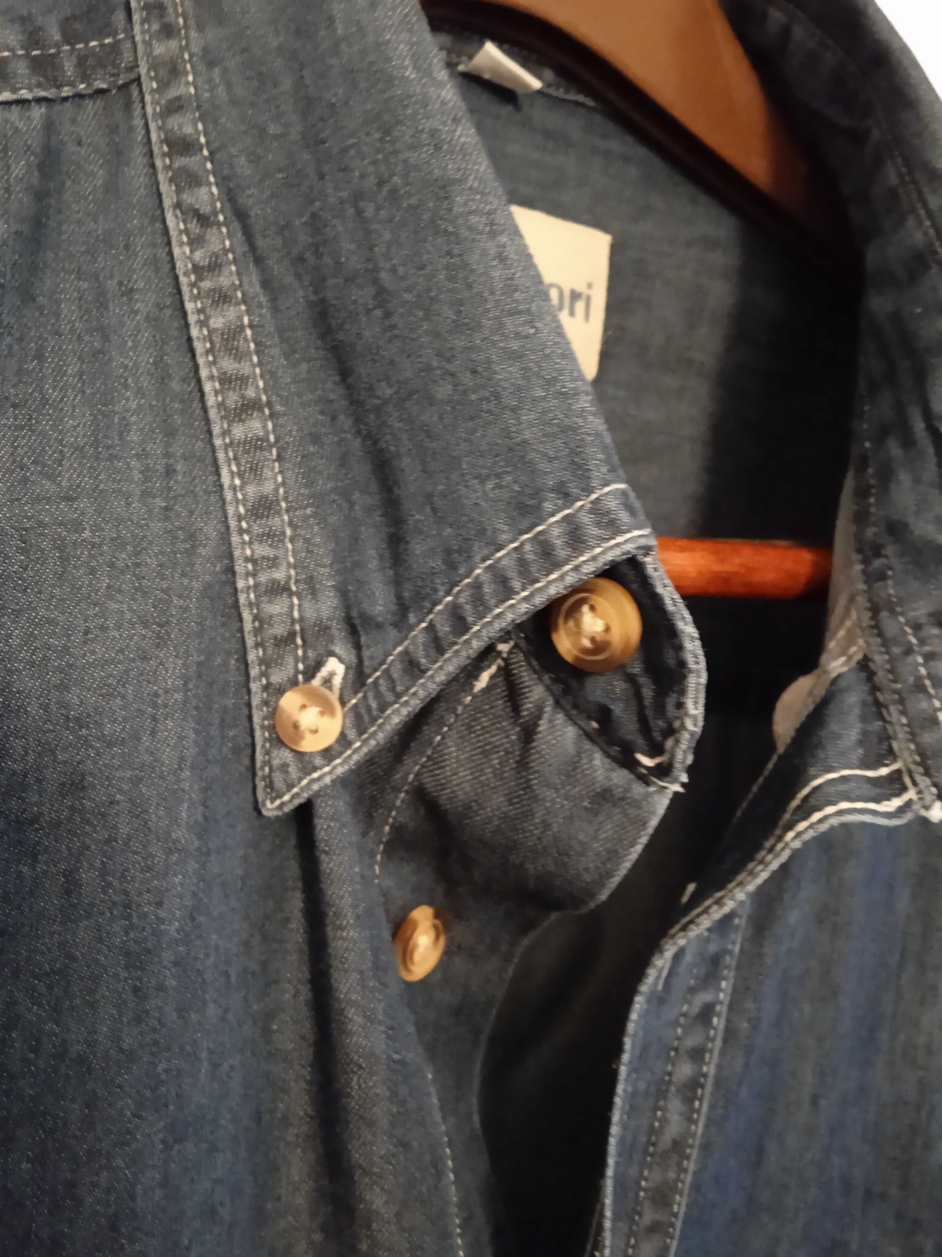 Koszula męska jeans Enrico Mori L 41/42 cotton.
