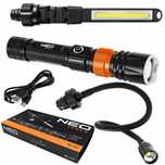 NEO TOOLS LATARKA LAMPA NA GIĘTKIM RAMIENIU 3W1 IP44 FUNKCJA ZOOM 2200 mAh
