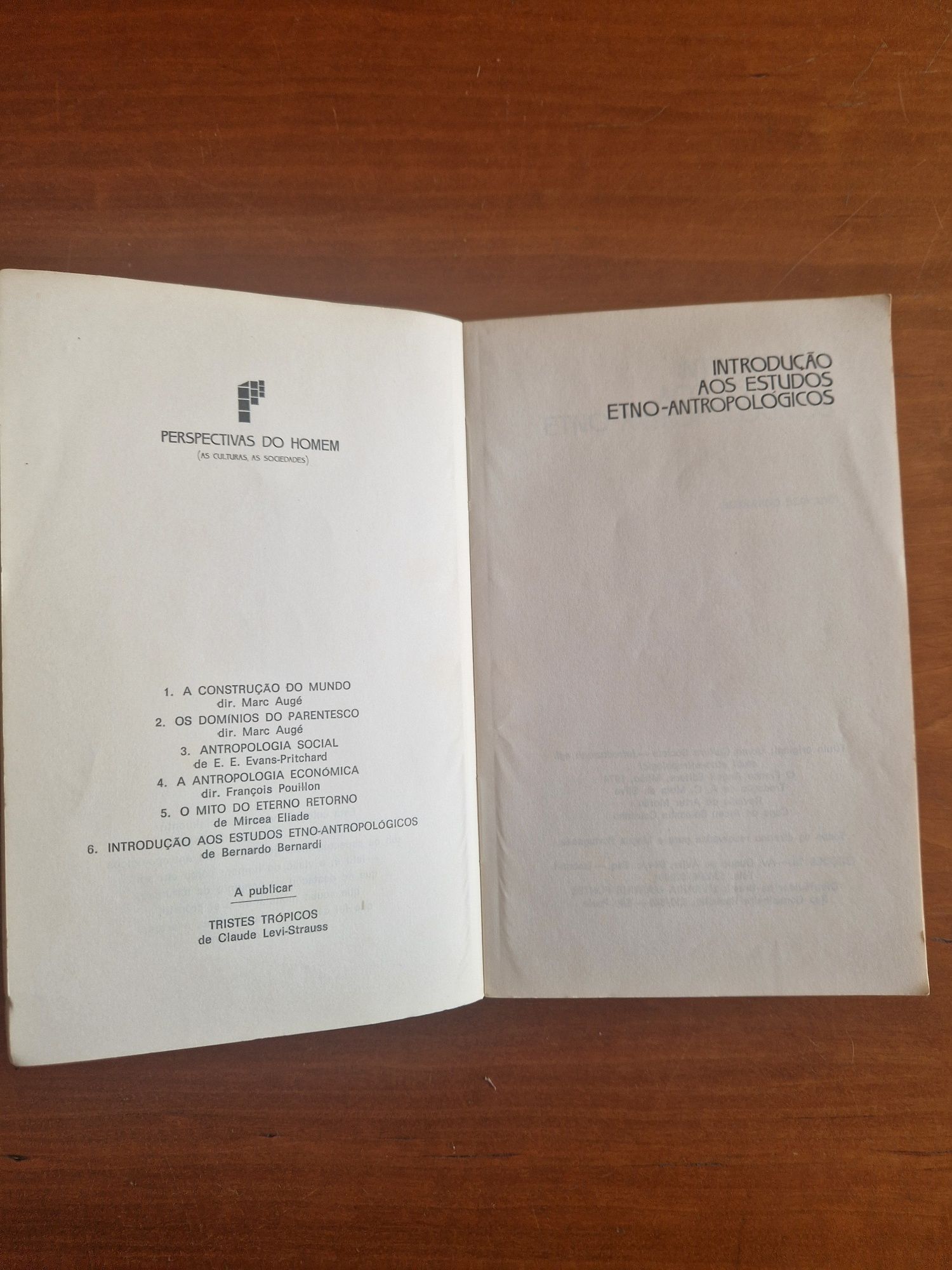 "Introdução aos estudos etno-antropológicos", de Bernardo Bernardi