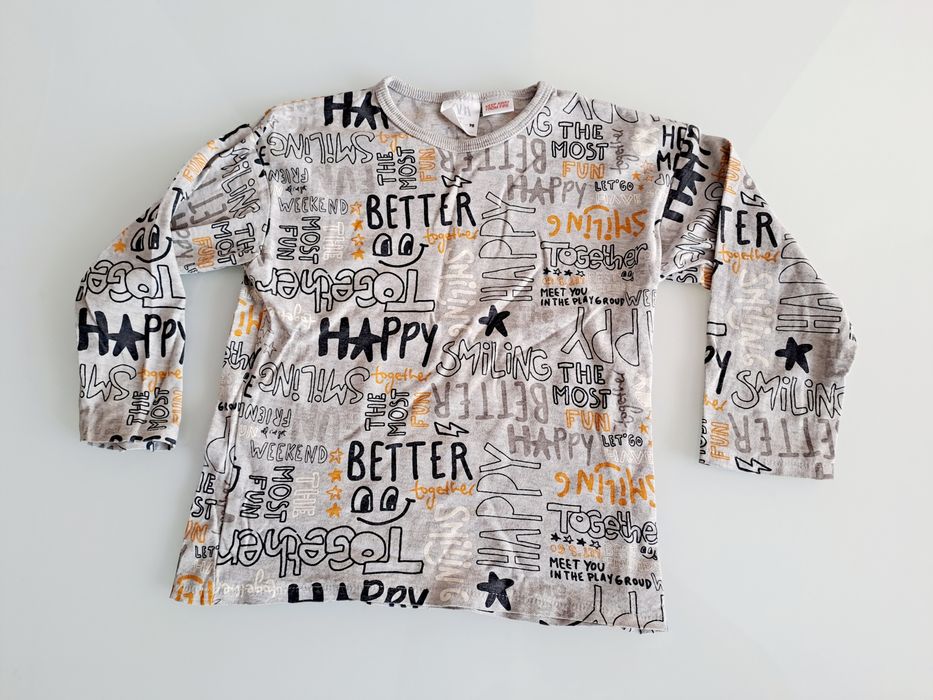 Bluza Zara 92/98 (2-3 lata) Napisy Bawełna Koszulka Długi rękaw T-shir