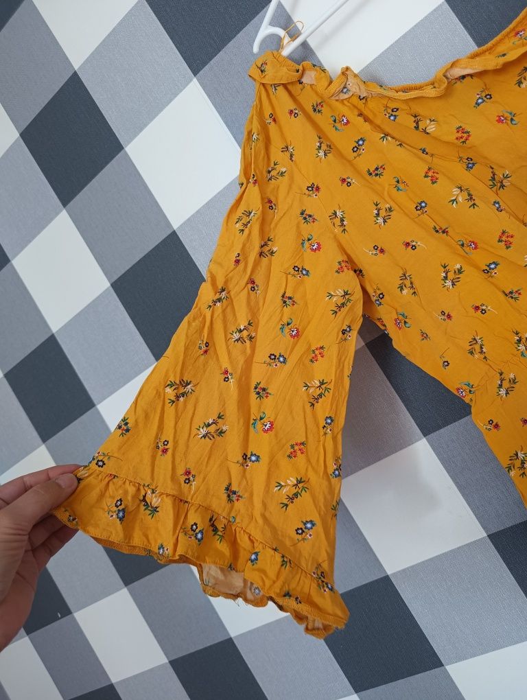 Nowy musztardy kombinezon w kwiatuszki Primark, rozmiar 44!