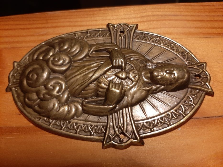 Placa de latão Sagrado Coração de Jesus