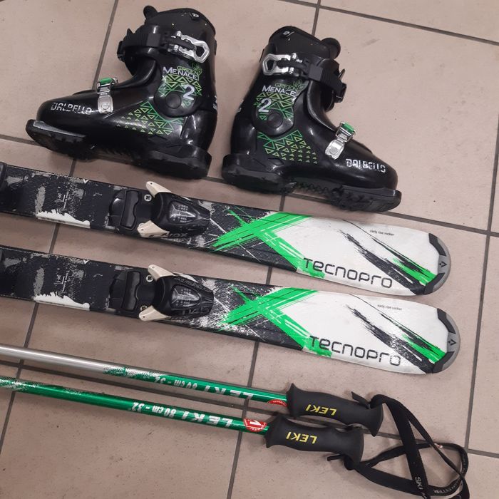 narty Tecno 100cm+buty 20.5cm+kije 80