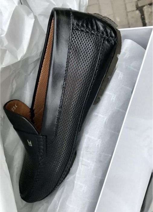 Moreschi мокасини, шкіра з перфорацією, чорні, 42,5 (Baldinini)