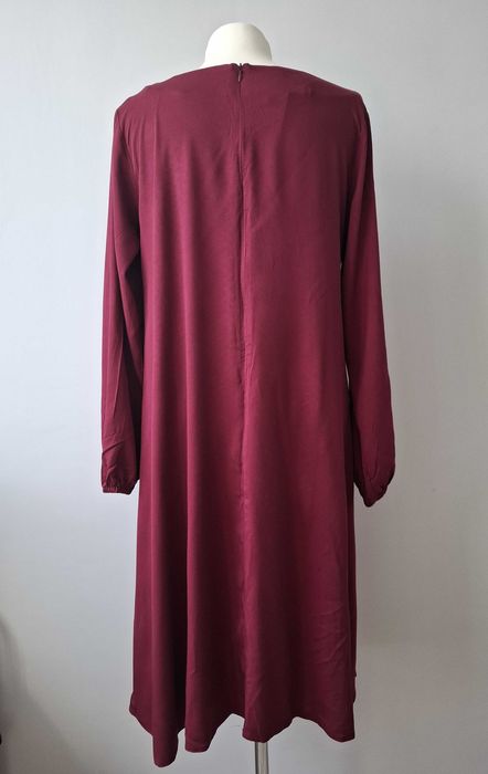 Nowa gotycka bordowa sukienka midi / mystic / soft goth / oversize /38