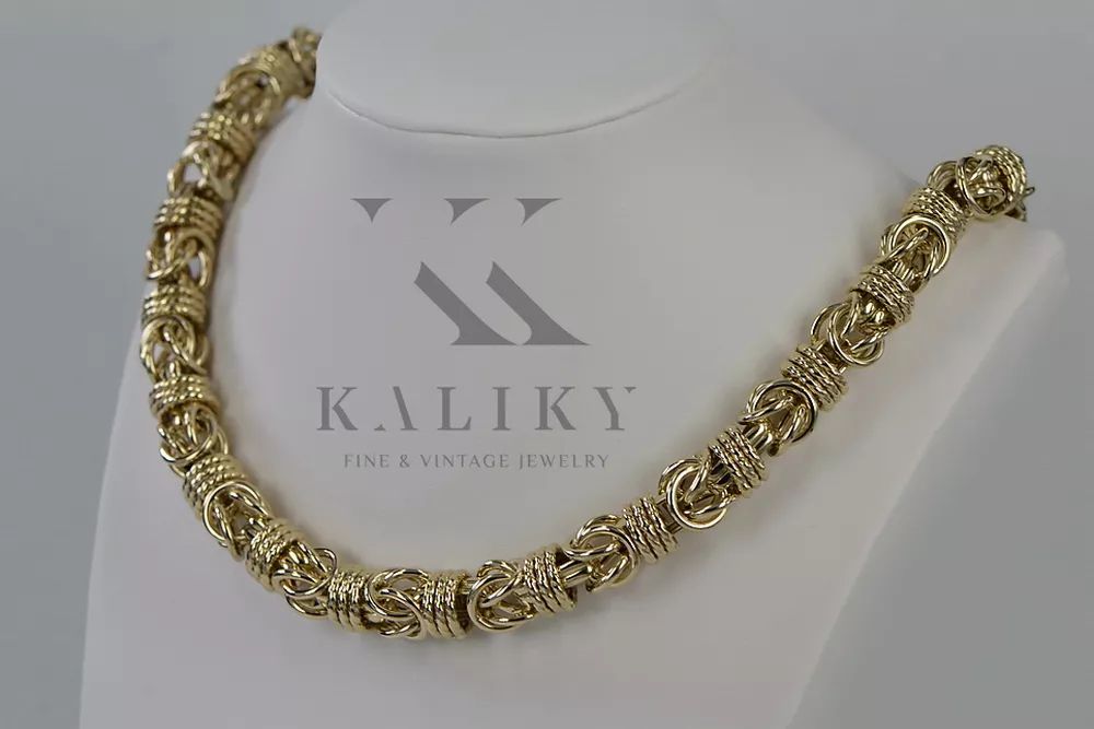 Złoty łańcuszek 14k 585 Królewski Bizantyjski pełny cc009y 10mm Wr