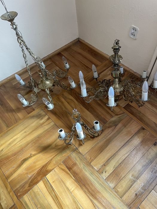 Żyrandol 6 ramion mosiądz